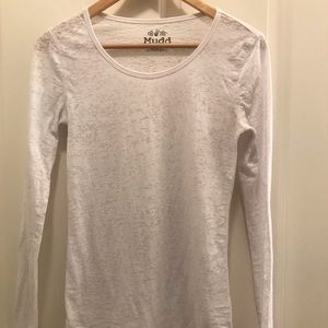 White see through long sleeve tee
